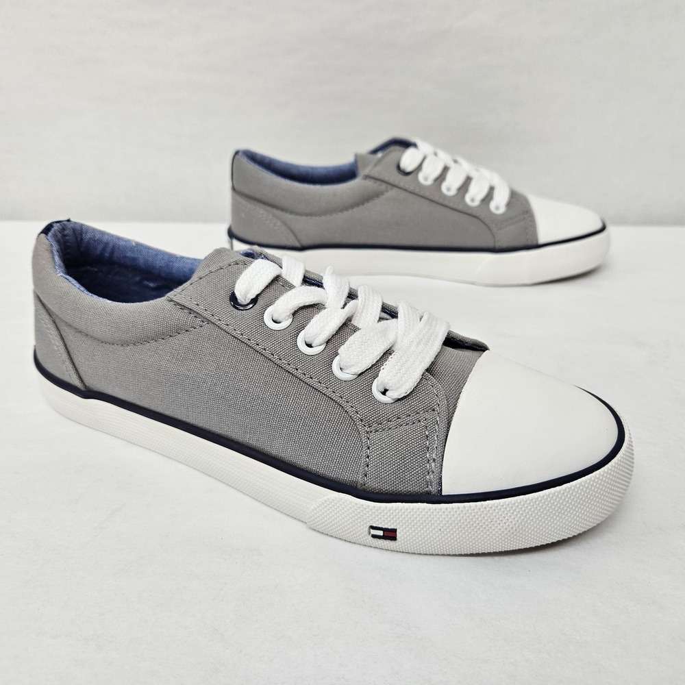 Tommy Hilfiger Cormac Core Casual Shoes 1958238 Grey Canvas White Kids Size 2